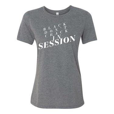Black Don't Crack In Session - Yelani Tees - Women’s Relaxed Fit Heather - Plant Based Hair Care for Natural Hair